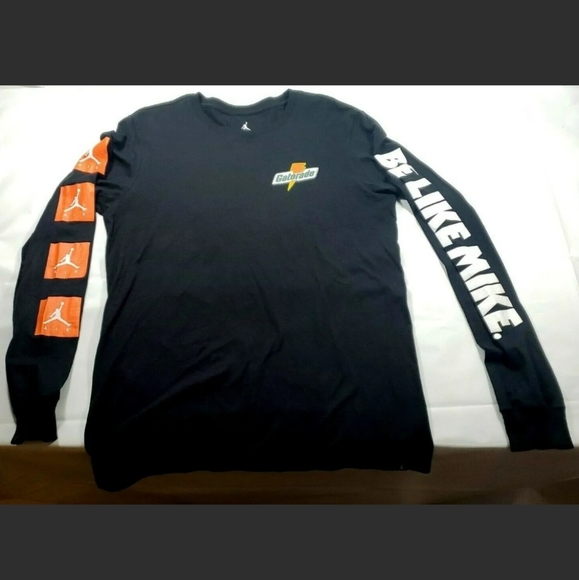 Air Jordan Gatorade Shirt Be Like Mike Long Sleeve Black Men's Sz. M - Picture 1 of 5